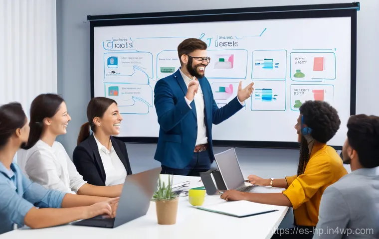 리모트 퍼스트 조직의 성과 피드백 시스템 구축 - **Prompt 1: Dynamic Continuous Feedback Session**
"A vibrant and diverse remote team engaged in ...