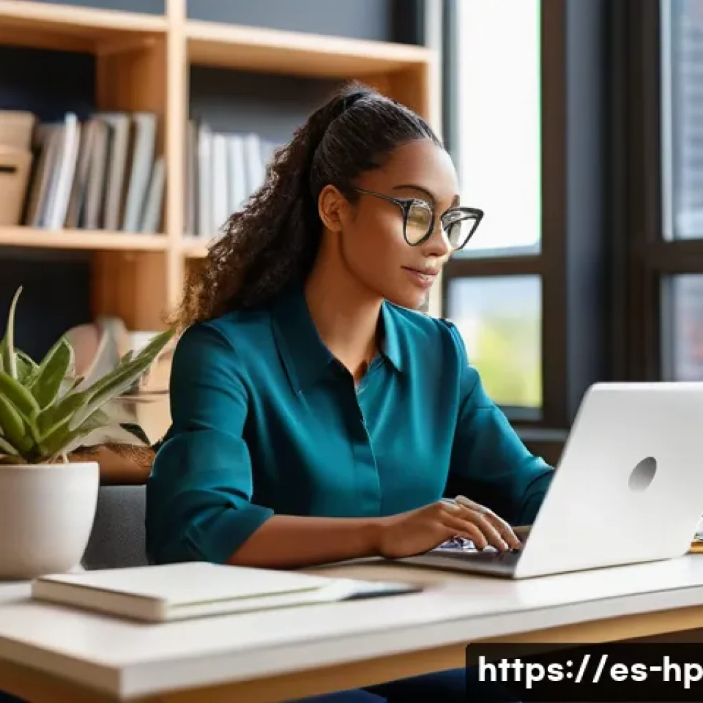 리모트 퍼스트 조직의 인재 개발 전략 - **Prompt Title: Empowered Remote Learning Journey**
    A diverse young professional (30s, wearing s...